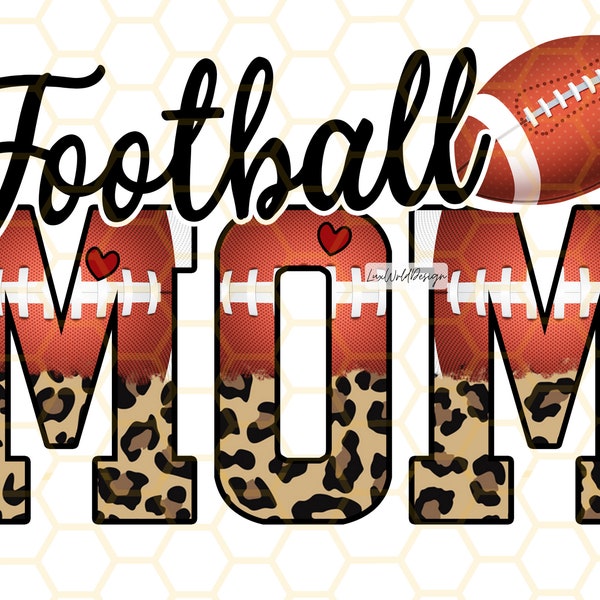 Football Mom PNG | Football Clipart | Football Mama png | Football Shirt Design | Leopard Print | Sublimation Design | Digital Design