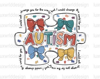 Coquete de Autismo PNG | PNG de Autismo | PNG de Conscientização sobre Autismo | Designs de Sublimação para Autismo | Download Digital | Design de Autismo