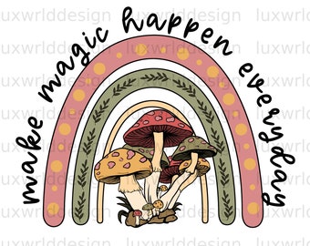 Mushroom Rainbow PNG: Hippie Soul Sublimation Design (Digital Download)