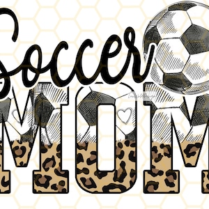 Mamá futbolista leopardo PNG: Diseño de sublimación (Descarga digital)