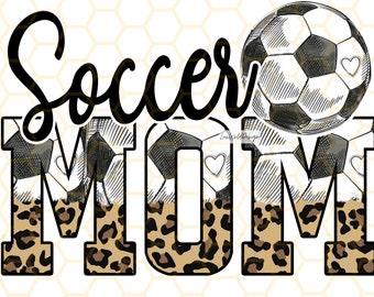 Leopard Soccer Mom PNG: Sublimation Design (Digital Download)