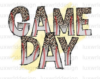 Leopard Baseball Game Day PNG: Sublimation Design (Digital Download)