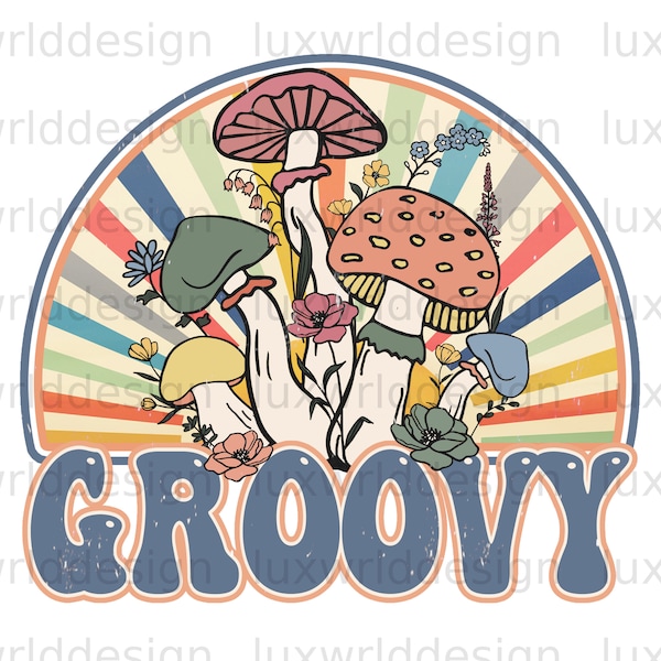Groovy Mushroom PNG | Hippie png | Hippie Soul png | Sublimation Design | Digital Design Download | Mushroom png | Trippy png