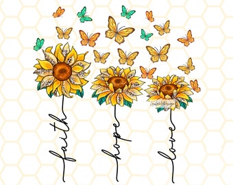 Tro, hopp, kärlek, PNG | Tro Clipart | Kristen PNG | Sublimeringsdesign | Nedladdning av digital design | Kristna citat | Religiös PNG