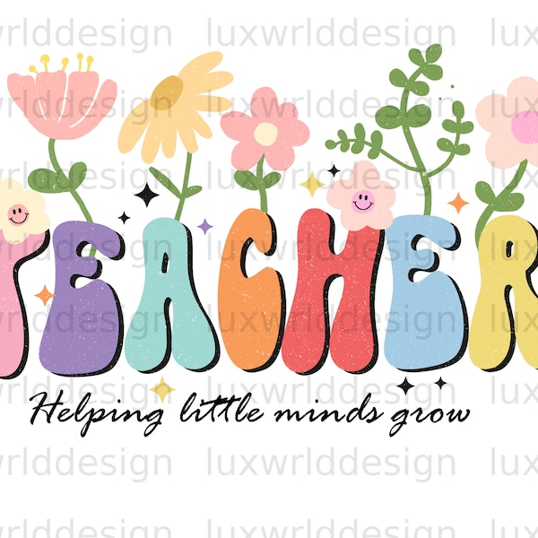Enseignant aidant les petits esprits à grandir PNG | Enseignant png | Enseigner png | Conception par sublimation | Conception numérique | Journée des enseignants | Sublimer les conceptions