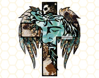 Jesus Cross with Wings PNG: Christian Sublimation Design (Digital Download)