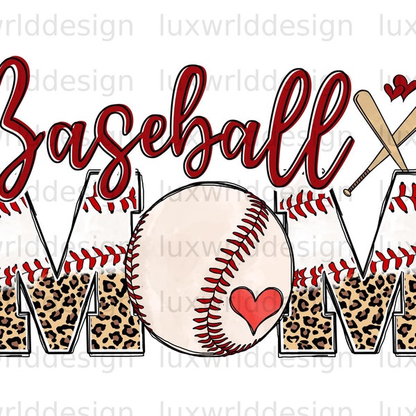 Mamá de béisbol PNG / Clipart de béisbol / Mamá de béisbol png / Diseño de sublimación / Diseño digital / Diseño de camisa de béisbol / Diseños sublimados