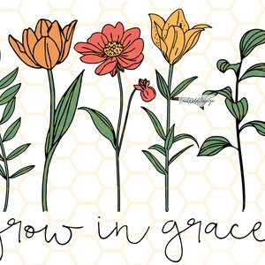 Grow In Grace PNG | Positive png | Inspirational png | Self Love png | Motivational png | Sublimation Design | Digital Design | Retro png