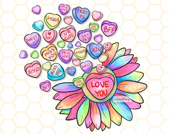 Love You Sunflower PNG | Sunflower png | I Love You png | Valentines Day png | Sublimation Design | Digital Design | Valentines png