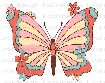 Schmetterling PNG | Psychische Gesundheit png | Vintage png | Sublimationsdesign | Digitaler Download | Retro png
