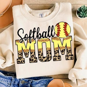 Leopard Softball Mom PNG: Sublimation Design (Digital Download)