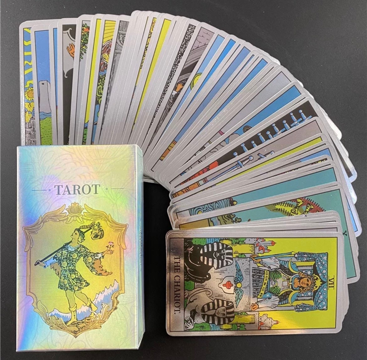 Holographic Tarot Card Set Millennial Blazer Etsy UK
