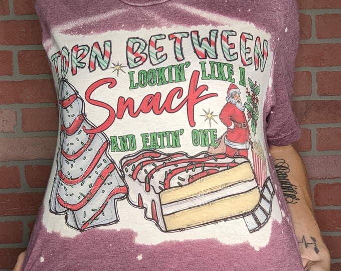 Torn between looking like a snack or eating one | Christmas T-Shirt | Santa | Funny | Humor | Milk and Cookies