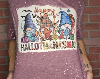 Happy Hallothanksmas Gnomes T-Shirt | Halloween | Thanksgiving | Christmas