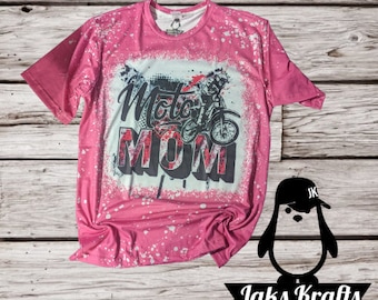 Moto Mom Pink | Sublimation | T-Shirt | Mom Life | Bleached