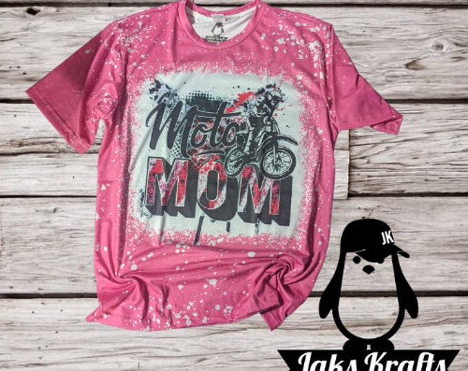 Moto Mom Pink | Sublimation | T-Shirt | Mom Life | Bleached