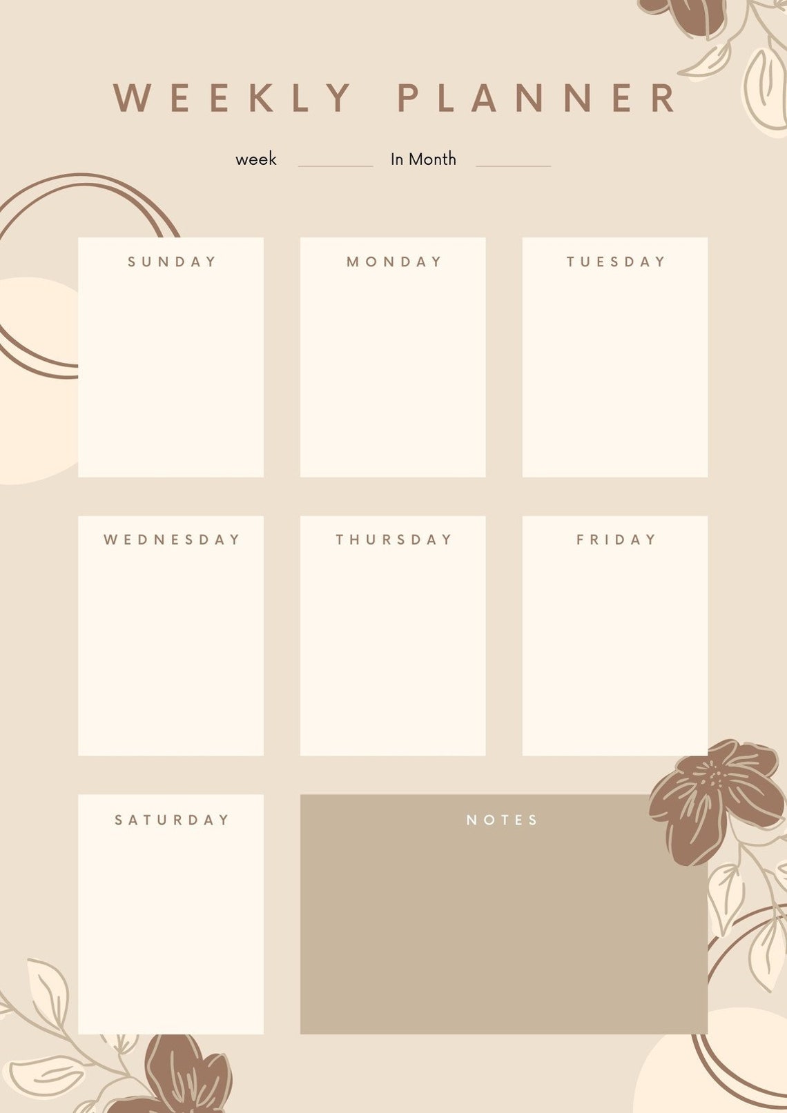 Time Table Template | Time Table | Weekly Calendar - Etsy