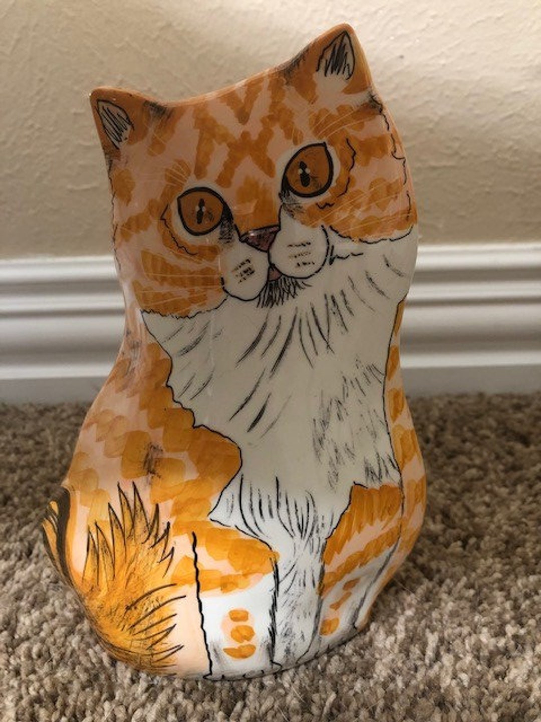 Cats by Nina Orange Tabby Vase Etsy