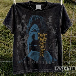 Vintage grafisch T-shirt uit de jaren 90 met de tekst "The Odyssey Comfort Colors". afbeelding 3