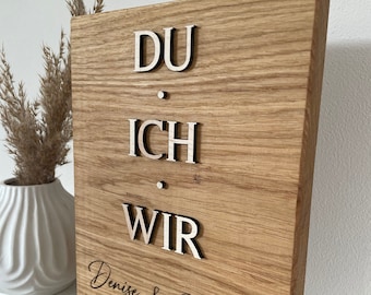 Personalized wooden wedding decorations – Stylish oak wooden wedding sign