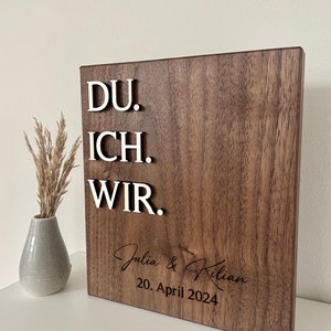 Hochzeitstag Hochzeitsgeschenk Jahrestag Holzschild personalisierte Geschenkidee Geschenk zur Hochzeit Geburtstagsgeschenk Frau Bild 3