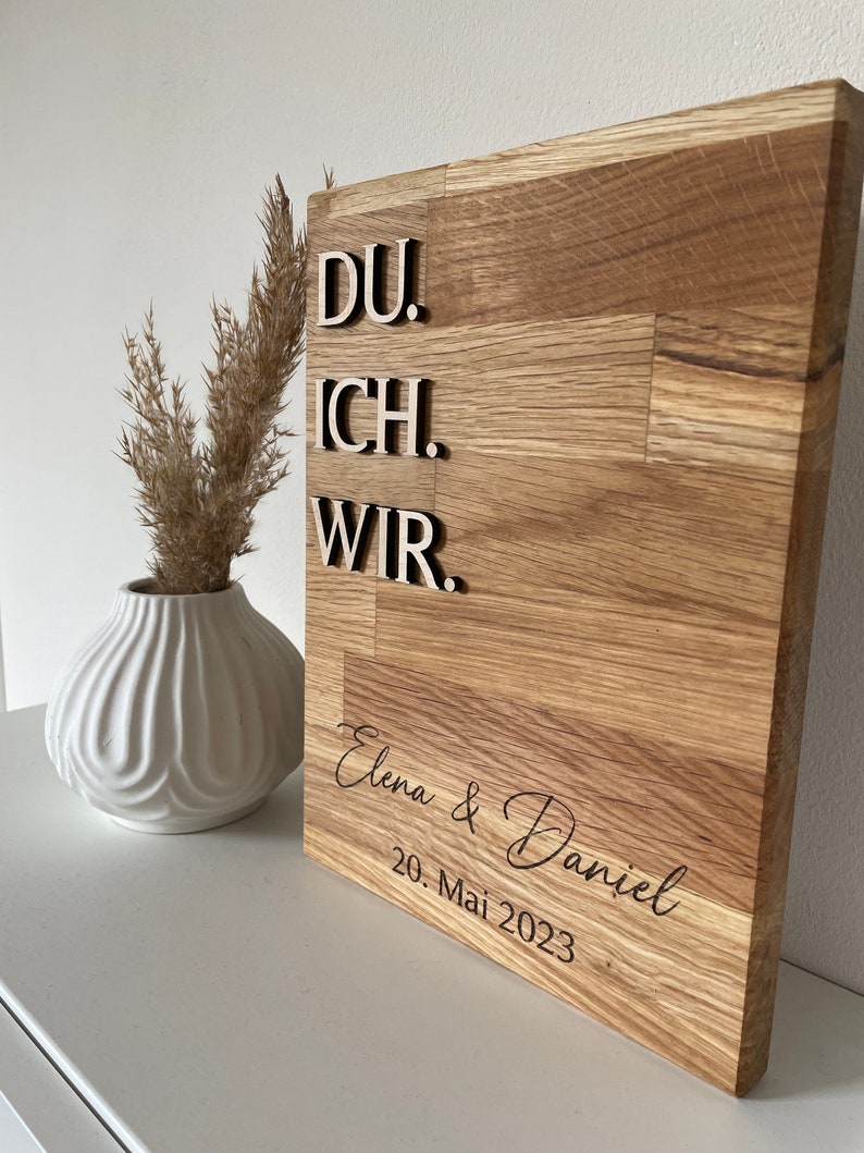 Hochzeitstag Hochzeitsgeschenk Jahrestag Holzschild personalisierte Geschenkidee Geschenk zur Hochzeit Geburtstagsgeschenk Frau Bild 6