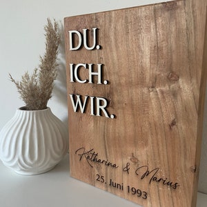 Hochzeitstag Hochzeitsgeschenk Jahrestag Holzschild personalisierte Geschenkidee Geschenk zur Hochzeit Geburtstagsgeschenk Frau Bild 8