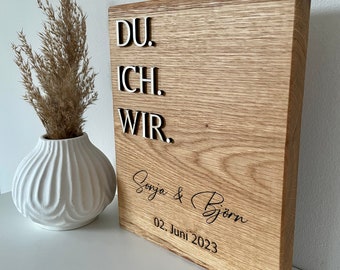 Hochzeitstag | Hochzeitsgeschenk | Jahrestag | Holzschild | personalisierte Geschenkidee | Geschenk zur Hochzeit | Geburtstagsgeschenk Frau