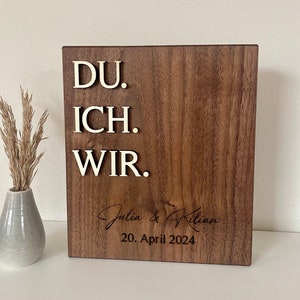 Hochzeitstag Hochzeitsgeschenk Jahrestag Holzschild personalisierte Geschenkidee Geschenk zur Hochzeit Geburtstagsgeschenk Frau Bild 4