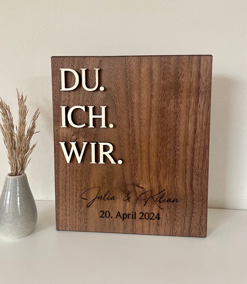 Hochzeitstag Hochzeitsgeschenk Jahrestag Holzschild personalisierte Geschenkidee Geschenk zur Hochzeit Geburtstagsgeschenk Frau Bild 4