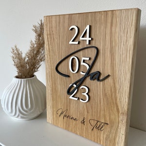 personalisiertes Hochzeitsschild - Hochzeitstag - Jahrestag - Geschenkidee für Mann oder Frau - Brautpaar