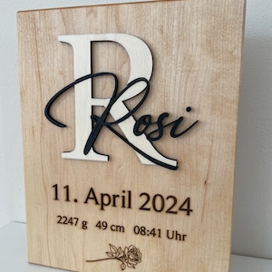 Cadeau nouveau-né - Panneau en bois nouveau-né, Signe de naissance, Signe de bébé, Cadeau de bébé