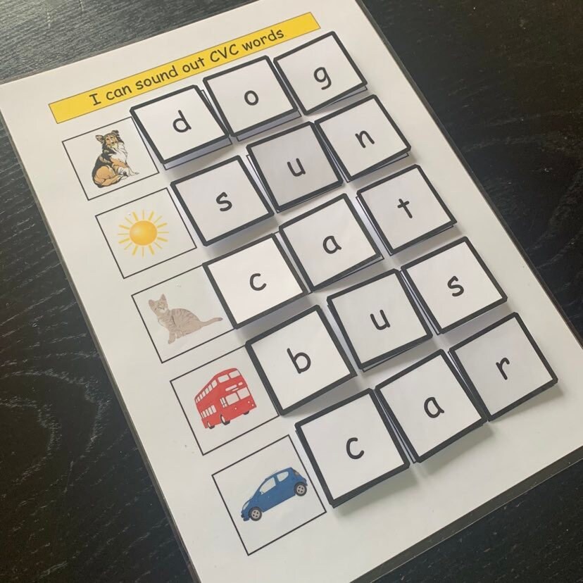 I Can Sound Out CVC Words - Learning Activities Hook and Loop Busy Book ...