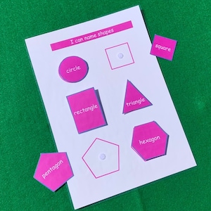 I can name shapes - Learning Activities Hook and Loop Busy Book Child Interactive Learning Teacher Resources Matching Game