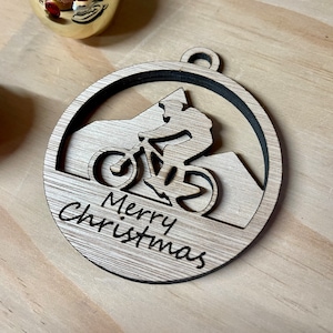 Personalised 3D Mountain Bike Christmas Decoration Bauble