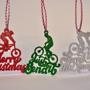 Christmas Mountain Bike Tree Ornaments Baubles 3D Printed