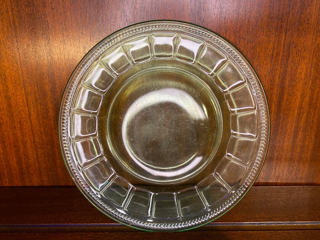 Vaseline Glass Plate Etsy