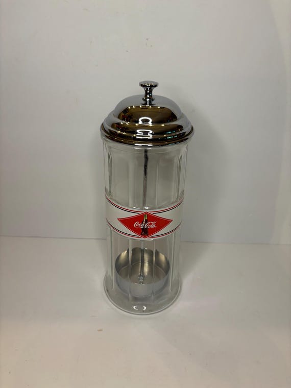 ヴィンテージ コカコーラ クリアガラス ヘビーストローディスペンサー