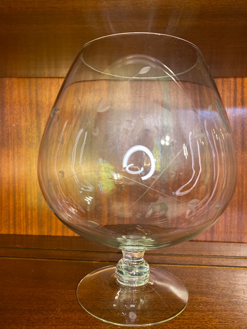 Princess House Heritage Pattern Large 1 Foot Brandy Snifter Etsy