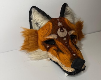 Red Fox Moon Therian Mask Premade / Furry Mask