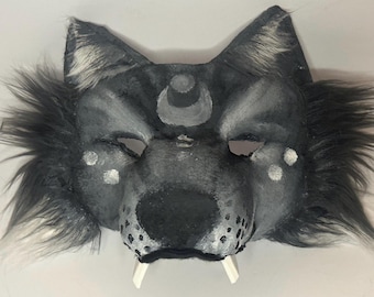 Angry Moon Wolf Therian Mask Premade / Furry Mask