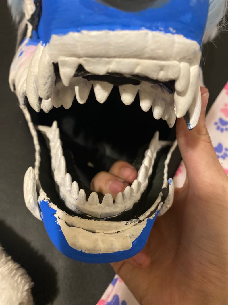 Dino Raptor Furry/fursuit Head Skull Dog Mask Moving Jaw Etsy Hong Kong