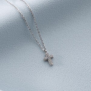 Sterling Silver Cross for Women, 14K Gold Cross Necklace, Dainty Cross Pendant, 925 Sterling Silver Cross Necklace, Christian Jewelry Gifts