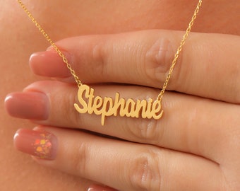 Name Necklace, Rose Gold Name Necklace, Silver Name Necklace