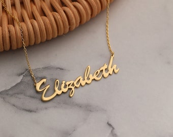 Silver Name Necklace, Personalized Jewelry Gifts for Daughter, Minimalist Christmas Gifts for Mother, Best Friend Gifts, Gifts for Her