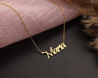 Winter Jewelry - Customized Name Necklace - Name Plate Necklace - Sterling Silver Name Necklace - Gifts For Grandma - Christmas Gifts