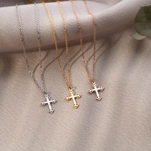 Cross Necklace Women, Gold Cross Necklace, Silver Cross Necklace, 14K Solid Gold Cross, Dainty Cross Necklace for Women, Gold Cross Pendant