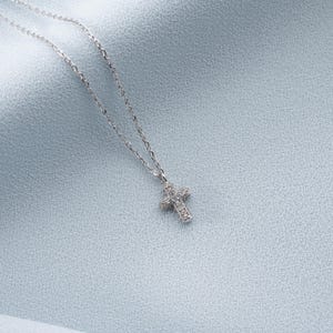 14KT Gold Cross, Dainty Gold Cross Necklace, Cross Pendant For Women, Christian Jewelry Gifts for Her, Sterling Silver Cross Necklace