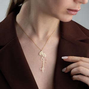 Teens Gold Necklace, Birth Month Flower Necklace, Silver Teenage Girl Jewelry, Personalized Gifts for Teenage Girls, Best Gifts for Pre-Teen