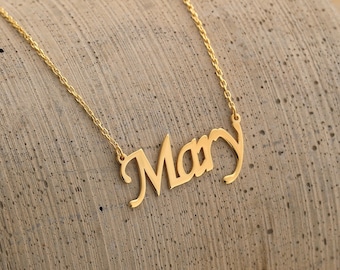 Christmas Gifts for Mother in Law, Name Plate Necklace, Personalized Gifts for Daughter, Custom Silver Name Necklace, Gifts for Her